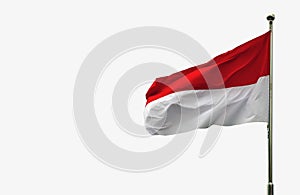 Indonesia and Monaco national flag isolated on white background