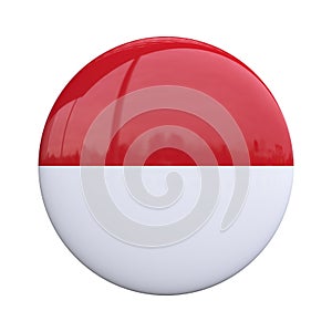 Indonesia national flag badge, nationality pin 3d rendering
