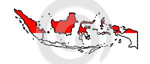 Indonesia National Flag Inset Below the Map