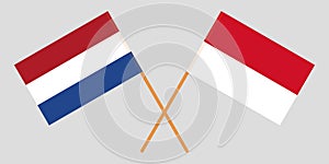 Indonesia and Netherlands. The Indonesian and Netherlandish flags. Official colors. Correct proportion. Vector