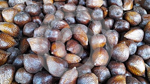 Indonesia, November 24th 2023 - snakefruit, a tropical fruit from Indonesia, is taken in the fruit market