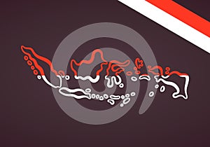 Indonesia - Outline map and corner flag