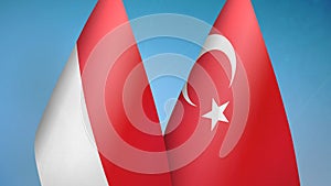 Indonesia and Turkey two flags
