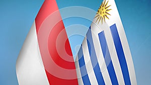 Indonesia and Uruguay two flags