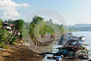 Indonesia - Village on the Mahakam river, Borneo