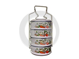 Indonesian Asia Metallic Silver Stainless Steel Food Hamper Cascading Container Rack with Comfortable Handle 02