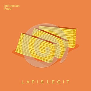 indonesian cake lapis legit illustration stock vector