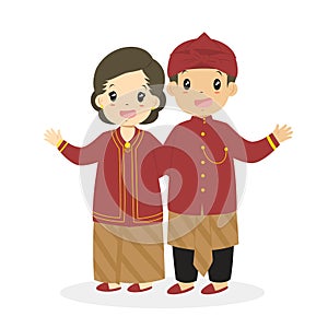 Indonesian Children Wearing West Javanese Traditional Vector