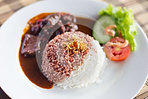 Indonesian dish with spicy beef