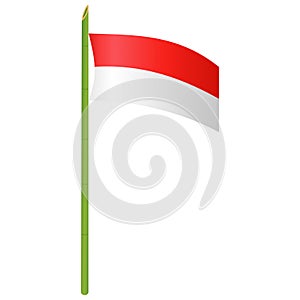 Indonesian Flag on Sharpened Bamboo Spiky Illustration