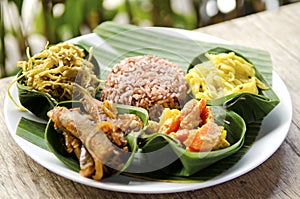 Indonesian food in bali photo