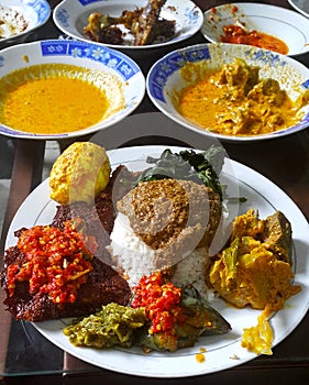 INDONESIAN FOOD NASI PADANG photo