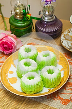 Indonesian Food Putu Putri Ayu Pandan Suji