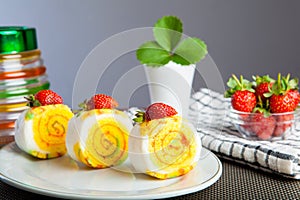 Indonesian Food Roll Jelly Ager Gulung photo