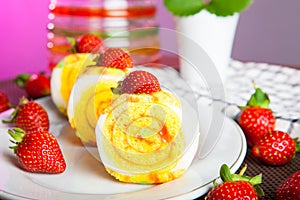 Indonesian Food Roll Jelly Ager Gulung photo