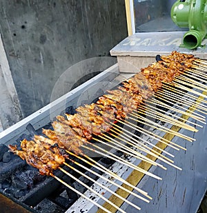 Indonesian food sate ayam or grill chicken