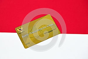 Indonesian golden social security card originally called Kartu perlindungan sosial