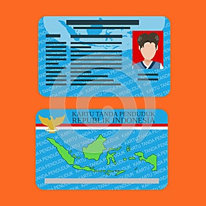Indonesian ID card, also known as `Kartu Tanda Penduduk` KTP photo