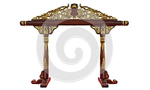 Indonesian Javanese Traditional Gamelan Music Instruments in White Isolated Background 07