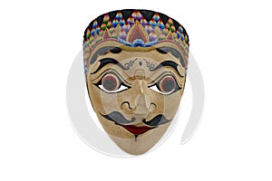 An Indonesian mask, topeng, maschera on white background photo