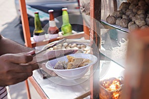 Indonesian meatball street food vendor