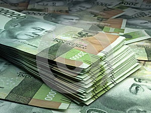 Indonesian money. Indonesian rupiah banknotes. 20000 IDR rupiahs bills