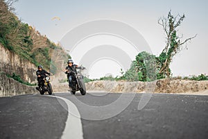 indonesian motorcyclist traveling on the road