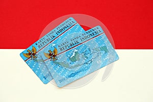 Indonesian national electric identity card called E-KTP or Kartu Tanda Penduduk photo