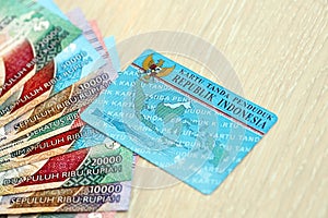 Indonesian national electric identity card called E-KTP or Kartu Tanda Penduduk photo