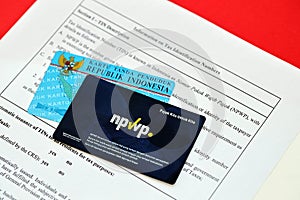 Indonesian NPWP new tax id Number and KTP identity card for taxpayers and citizens