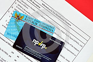 Indonesian NPWP new tax id Number and KTP identity card for taxpayers and citizens