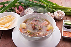 Indonesian Oxtail Soup or Sop Buntut