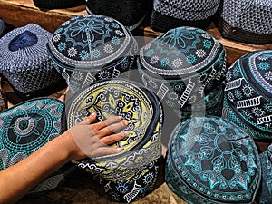 Indonesian people call it songkok or cap. traditional, religious photo
