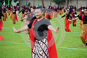 Indonesian performing gambyong dance. This dance comes from central java