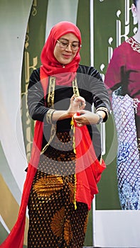 Indonesian performing gambyong dance. This dance comes from central java