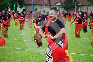 Indonesian performing gambyong dance. This dance comes from central java