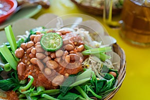 Indonesian plecing kangkung dish photo