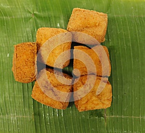 Indonesian Popular Street Food - Fresh Tahu Sumedang (Fried Tofu) is a typical tofu region of Sumedang, Indonesia.