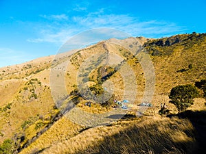 Indonesian Savanna Of Merbabu Mountain Central Java