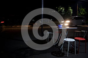 Indonesian Street Vendor At Night