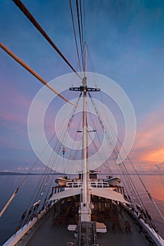 Indonesian Sunset from a Schooner Sailboat