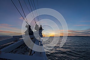 Indonesian Sunset from a Schooner Sailboat