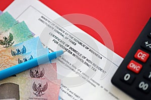 Indonesian tax form DGT certificate of domicile of non resident for indonesia withholding tax photo