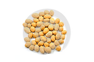 Indonesian traditional snack egg coated peanut made with peanuts mixed with egg
