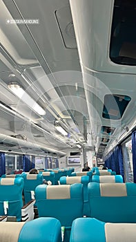 Indonesian train transportation with executive trains Argo Dwipangga on the Solo-Pasar Senen Jakarta route, very good facilities