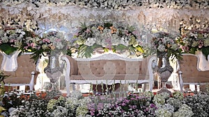 Indonesian wedding stage aisle