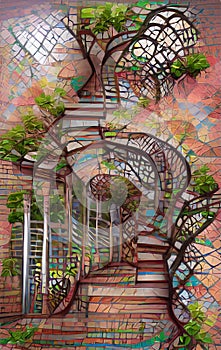 indoor adventure digital art mosaic conservatory