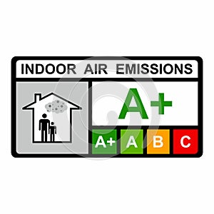 Indoor air emissions vector design photo