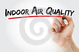 indoor air quality text with marker photo