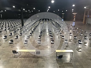 big meeting room with row of table at Thailand